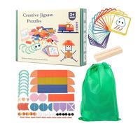 Wooden Pattern Blocks | Wooden STEM Brain Teaser Rings,Pattern Blocks Puzzles Sticks Toys | for Kids Boys Girls Travel Bedroom Homeschool Playroom Classroom Preschool Birthday Christmas