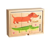 Wooden Peg Puzzles, Animal Matching Game, Colorful Preschool Learning Board, Smooth Easy-Grip Pieces, Wood Puzzle Toy for Small Kids, Early Education, Ages 3 and Up, 6.89x4.92x1.97 Inches