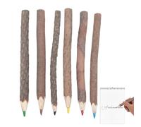 Wooden Pencils - Drawing Pencil Black | Traditional Wooden Pencils, Long Twig Pencil, Natural 6 Pieces Painting Tool Vintage Pen For Event Classroom Drawing School Party Writing Workplace Camping