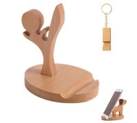 Wooden Phone Stand Device Holder,Dog Shaped Decorative Bracket Stands for Tablet Support,Desk Organizer Mobile Phone Holders Office Home Travel (Style E)