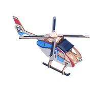 Wooden Plane Puzzle - Solar Helicopter DIY Craft Kit | STEM Toy