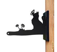 Wooden Plant Hanger Bracket - Black Cat Wall Brackets, Heavy Duty Lantern Hooks for Outdoor Decorative Wind Chime Hanger for Flower Pot, Bird Feeder, Indoor / Outdoor