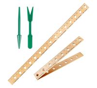 Wooden Plant Ruler, Garden Measuring Tool, Raised Bed Guide, Pre Drilled Hole Layout, Built in Dibber Stick, Outdoor Vegetable Spacing and Planting Accuracy 14,96 x 1,77 x 0,63 Inches