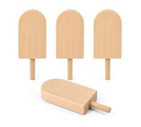 Wooden Popsicles for Crafts, 2026 DIY Craft Unfinished Wooden Popsicle Cutout, Summer Table Sign, Table Centerpieces for Farmhouse Rustic Home Tiered Tray Decor (4PCS,A)