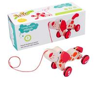 Wooden Pull Toys - Wood, 11,42 x 4,72 x 3,94 in Puppy Pull-Along Toy | Walking Developmental String Toy, Educational Kids PullToy for Boys, Preschool, Playtime, Motor Skill Building