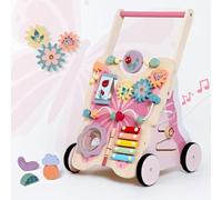 Wooden Push and Pull Learning Walker for Boys and Girls, Butterfly Activity Push Walker