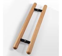 Wooden Push Pull Door Hardware for Inside Outside Gate/Farmhouse Shed Door,Rustic Barn Door Handles, Entry Double Grab Bar Puller with Fitting(Brown,Length 120cm(47inch))