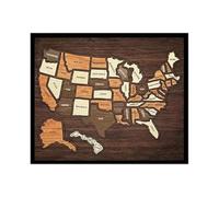 Wooden Puzzle Map, 30.5x25.4cm Detachable Learning Toy with Memorial Design, Educational US Travel Map, Fun Interactive Game, Learning, Family Play Use