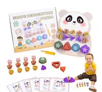 Wooden Puzzle, Screw-Turning Shape Sorter with Colorful Blocks, Wooden Early Learning Toy for Fine Motor Skill Development, Hand-Eye Coordination Game for 1-3 Years