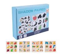 Wooden Puzzles, Educational Animal Fruit Shadow Shape Sorting, Shadow Matching Games, 8,66 x 6,38 x 1,57 pollici, portatile, for Preschool Boys, Girls, and Kids