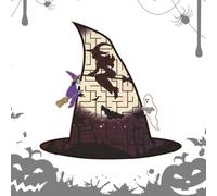 Wooden Puzzles, Halloween Witch Hat Pot Shape, Learning Activity