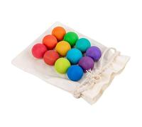Wooden Rainbow Ball, Toy, 1.38 inches 12 Pieces Counting Game Design & Sorting Activity Education, Colorful Educational Aid for Baby, Girls, Boys, Home, and Learning Preschool
