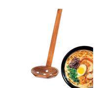 Wooden Ramen Spoon - Japanese Long Handle Soup Spoon | Eco-Friendly Recyclable Wooden Cutlery For Kitchen, Dining & Restaurants