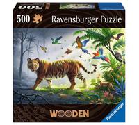WOODEN ravensburger PUZZLE da 500 pezzi JUNGLE TIGER con 40 whimsies INSERTI SAG
