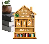 Wooden Read Counter - Personalizzato Annual Progress Display, re ad Goal Board | r Challenge Gift for Book Lovers, Teachers Library Enthusiasts, Bookshelf Decoration Tracker Educational Home