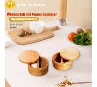Wooden-Salt E Pepe Contenitore, Cantinetta, Spice Box, Con Rotante Magnetico