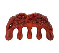 Wooden Scalp Massage Comb | Handmade Flower Pattern Wide Tooth Comb for Hair Care/Stress Relief | Body Massager for Head/Neck/Back