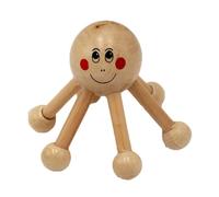 Wooden Scalp Massager - 4.33 Inch Portable Head Scrubber | Ergonomico Handheld Wood Tool - Relieves tension, promotes scalp health, improves circulation for relaxation