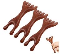 Wooden Scalp Massager, Sandalwood Five Claw Gua Sha Comb Instrument with Ergonomic Handle for Gentle Scalp, Facial, Eye, Neck, Shoulder Care, Portable Head Massager Tools Ideal for Men Women (3 Pcs)