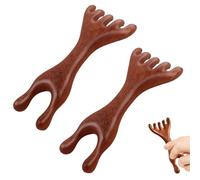 Wooden Scalp Massager, Sandalwood Five Claw Gua Sha Comb Instrument with Ergonomic Handle for Gentle Scalp, Facial, Eye, Neck, Shoulder Care, Portable Head Massager Tools Ideal for Men Women (2 Pcs)