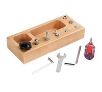 Wooden Screw Busy Board for Seniors, Activity Board with Tools and Hardware Parts, Hand Dexterity Practice, Coordination Training, Skill Building, Interactive Learning Toy