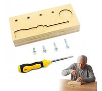Wooden Screw Busy Board for Seniors with Hex Key and Bolts, Hand Dexterity Activity Board, Fine Motor Skills Training, Hand Eye Coordination Practice, Cognitive Engagement Tool