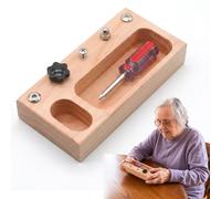 Wooden Screw Busy Board for Seniors with Screwdriver Nut and Bolt Activity Set, Sensory Fidget Board for Hand Exercise Grip Strength Training and Fine Motor Skills Engagement Tool for Elderly