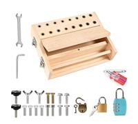 Wooden Screw Occupational Therapy Activity Panel with Locks, Nuts