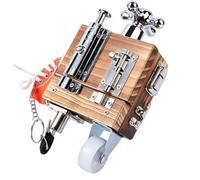 Wooden Sensory Activity Board for Seniors Adults Focus Fidget Lock Panel