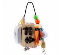 Wooden Sensory Activity Cube Adult Busy Board Fidget Board