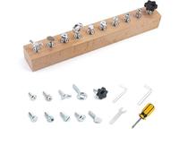 Wooden Sensory Busy Board for Seniors with Screws and Tools, Interactive Activity Board, Hand Eye Coordination Practice, Fine Motor Skills, Dexterity Exercises