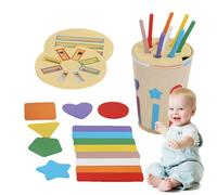 Wooden Sensory Matching Games, Color Sorting Toy, Early Learning Activity Set, for Children Day, Birthday, Easter, Preschool, Daycare, Playroom, Kindergarten, 5.12x3.54x3.54 Inches