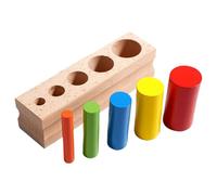 Wooden Sensory Toys, Color Recognition Board Game, Cylinder-Shaped Puzzle, Interactive Educational Design, Compact Ideal for Fine Motor Skill Development in, Boys, And Girls