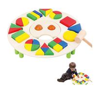 Wooden Shape Puzzle - Sensory Geometric Wood Puzzle with Large Knobs | Early Educational Preschool Learning Toy | Color and Shape Toys For Girls, Kids, Boys, Preschoolers, Chun