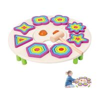 Wooden Shape Puzzles - Sensory Geometric Wood Puzzles with Large Knobs | Early Educational Preschool Learning Toy | Color and Shape Toys for Girls, Kids, Boys, Preschoolers, | Chun