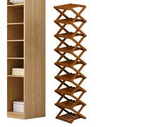 Wooden Shoe Organizer - Vertical Multi Level Storage Tower, Sturdy Footwear Shelf Rack | Space Saving Storage Furniture for Apartment, Living Room, Corridor, Studio, Dorm, Small Spaces