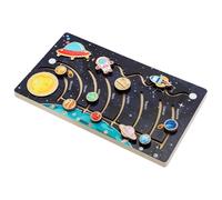 Wooden Solar System Board - Removable Planets, Engaging Cosmos Toys Puzzle Mats, Fun Cognitive Astronomy Model Games, Early monntessori Science Learning Props - For Boys Girls Kids Preschools