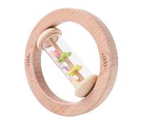 Wooden Soothing Rain Stick, Musical Shake Rattle Toy for Babies and, PP Eye Coordination Development Tool, Early Sensory Play for Children, Eco-Friendly Wooden Instrument, 11.5x11.5x1.5cm