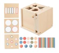 Wooden Sorting Toy, 4 In 1 Shape Color with Interactive Puzzle Design, Lear | Kids Manipulatives Sorting Box for Boys Girls Daily Travel Kindergarten Classroom Daycare