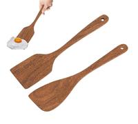 Wooden Spatula - Comfort-Grip Cooking Spoon, Durable Hardwood Utensil for Kitchen | Portable, Non-Scratch, Ideal for Fish, Eggs, Pancakes, Potatoes, Home Cooking, Easy to Use, Heat Resistant,