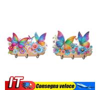 Wooden Special Shaped Rainbow Butterflies Flowers Diamond Art Craft Wall Hooks I