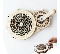 Wooden Spiral and Gear Sensory Board for Adults, Handcrafted Fidget Panel with Rotating Mechanisms, Fine Motor Skills Activity for Cognitive Focus
