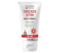Wooden Spoon Crema Solare Biologica Bambini e Famiglia SPF 50 - 100% Naturale, Zinco Invisibile, Senza Residui Bianchi, Ipoallergenica, Vegan, Resistente all’Acqua - 150 ml