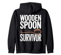 WOODEN SPOON SURVIVOR Ricordi Infanzia Umorismo Nostalgia Felpa con Cappuccio