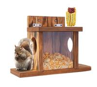 Wooden Squirrel Feeder - Outdoor Dispenser, Rustic Design | Natural Material, Easy To Attach, Sloped Roof, Weather Resistant, Ideal For Balcony, Garden, Daily Eco-Friendly Feeding