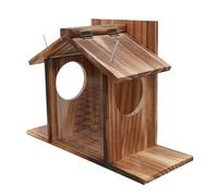 Wooden Squirrel Feeder - Outdoor Feeding House, Funny Table Feeder | Large Waterproof Box for Nuts and Corn, Backyard Wildlife Station for Garden Watching, Wooden Setup for Squirrels