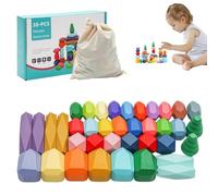 Wooden Stacking Stones for Girls, Fine Motor Skills Stacking Blocks, Wooden Rocks for Sensory Play, Creative Wooden Stacking Stones, Stacking Toys for, Balance Stones for Kids, Wooden Montess