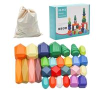 Wooden Stacking Stones for Girls, Fine Motor Skills Stacking Blocks, Wooden Rocks for Sensory Play, Creative Wooden Stacking Stones, Stacking Toys for, Balance Stones for Kids, Wooden Montess