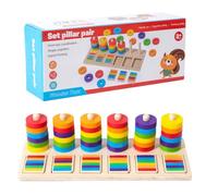 Wooden Stacking Toys, Educational Learning Block, Color Game with Easy Play, Matching Puzzle with Long-Lasting Build, Preschool Care Accessory, Handy Aid for Kids Ages 3+ Preschool Home Travel Daycare