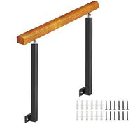 Wooden Stairs Handrail - Complete Kit. Stair Railing for Outdoor Steps Side Walls Fit 1-3 Step Transitional Hand Railings Adjustable Angle Wrought Iron Grab Rail Post ( Colore : Height 85cm , Size : 1